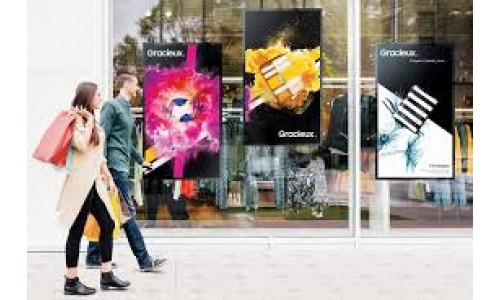 Display Smart Signage ad alta luminosità semi-outdoor da vetrina